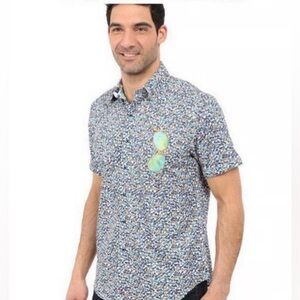 Robert Graham Sunglass Valley Classic Fit Short Sleeve Button Down Shirt - Large